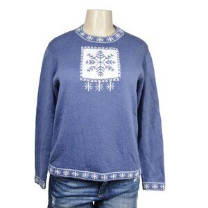 ALPACA Imports S HAND MADE Snowflake Purple Cottagecore Sweater Peru Ski Cozy